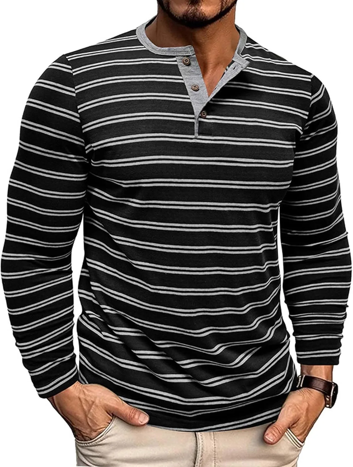 

Футболка Henley для мужчин в полоску LGHLMCL