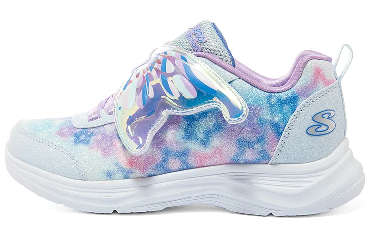 Skechers Детские кроссовки низкие повседневные с амортизацией и износостойкие светло-голубые лавандовые