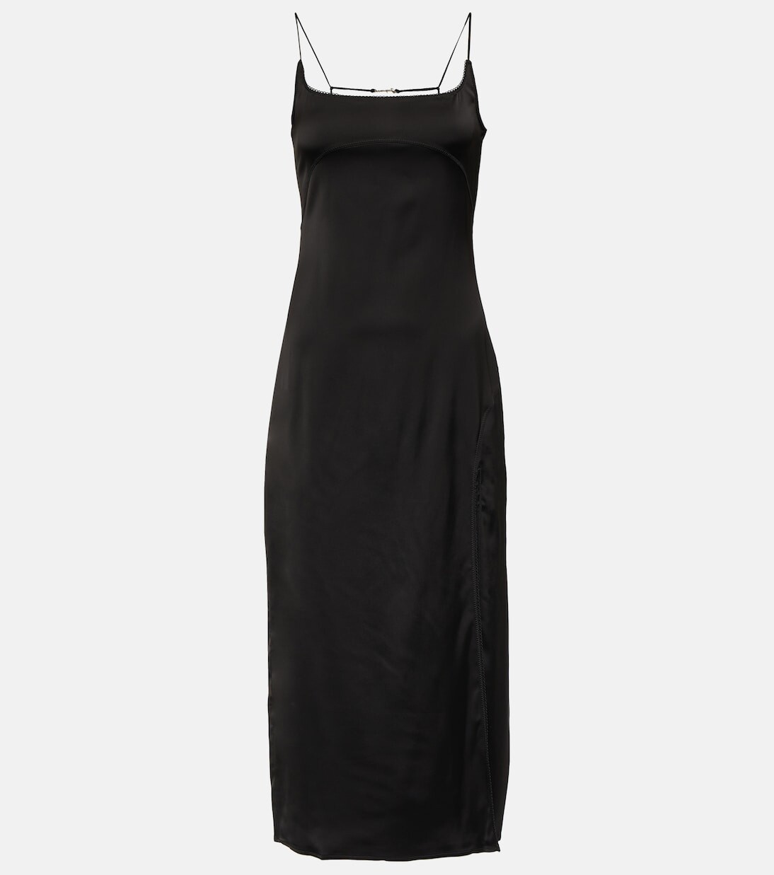 

Атласное платье миди la robe notte Jacquemus, черный