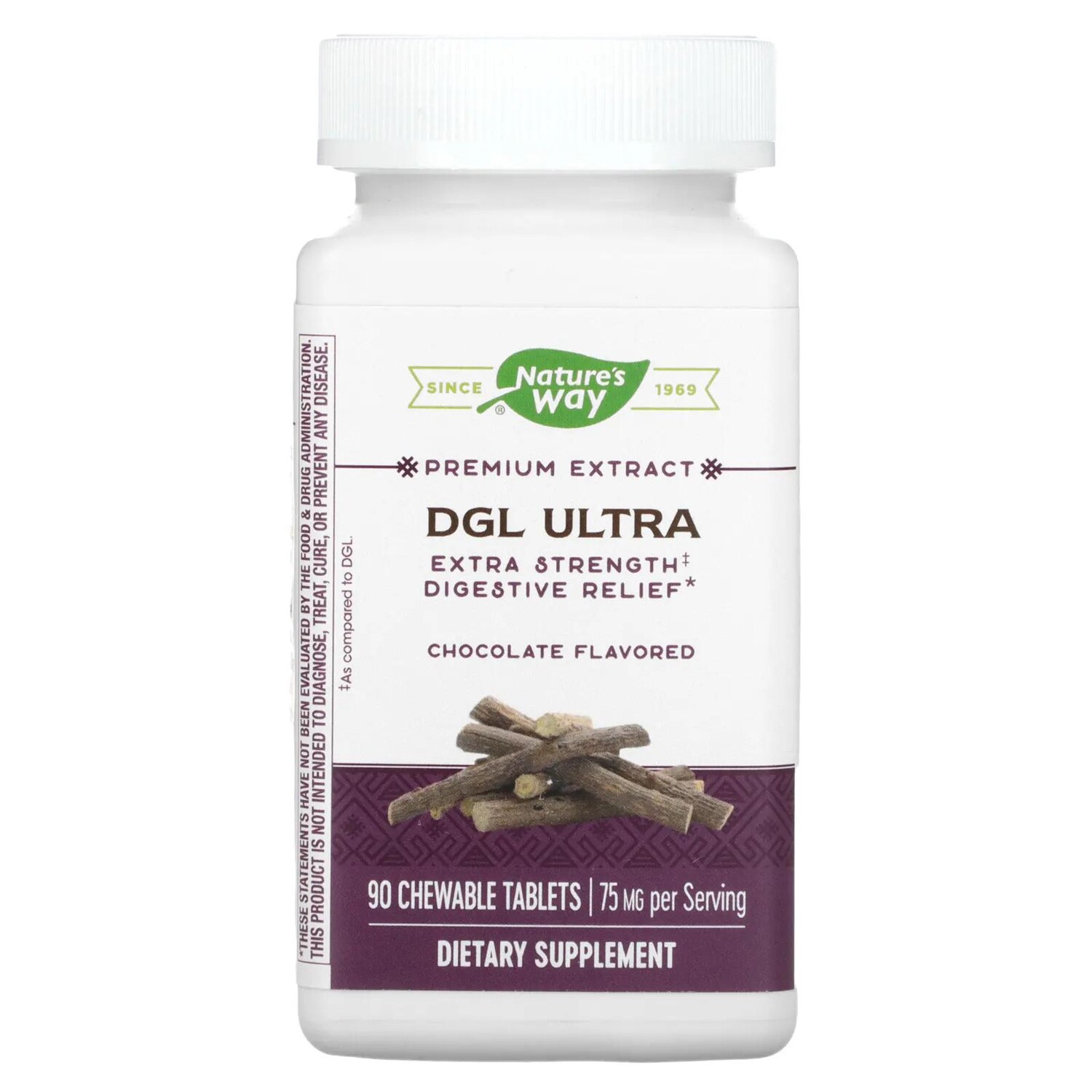 

Nature's Way DGL Ultra Extra Strength для облегчения пищеварения немецкий шоколад 75 мг 90 жевательных таблеток