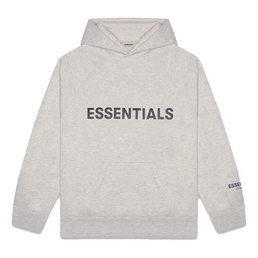 

Худи Fear of God Essentials FW20 3D Silicon Applique Pullover Hoodie 'Heather Oatmeal', серый