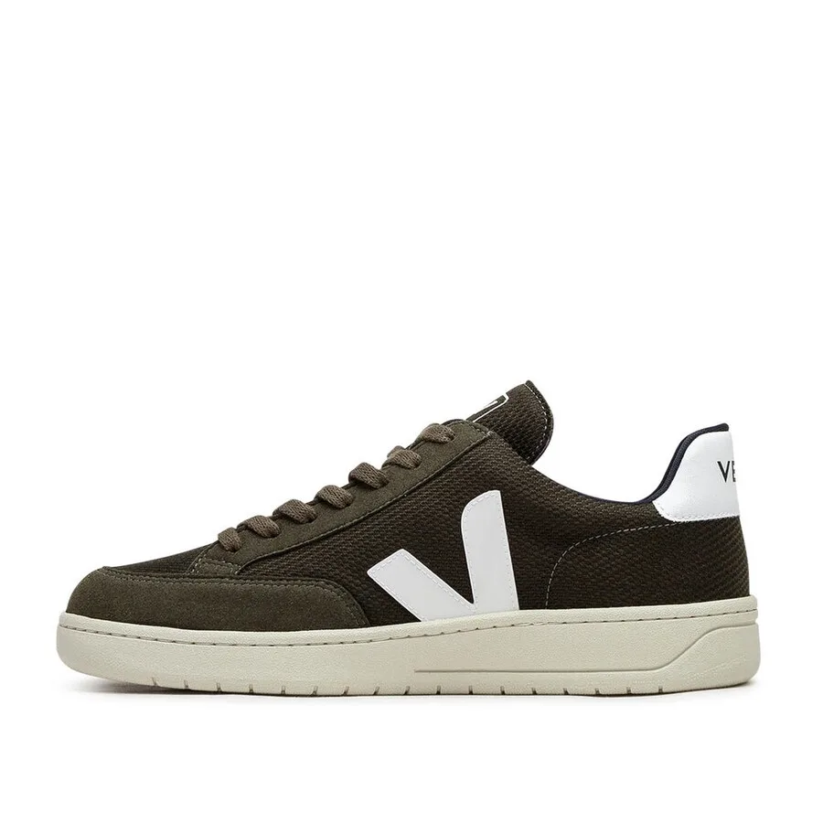 Кроссовки Veja V-12 Vegan B-Mesh оливково-белые, оливково-белый — фото 2