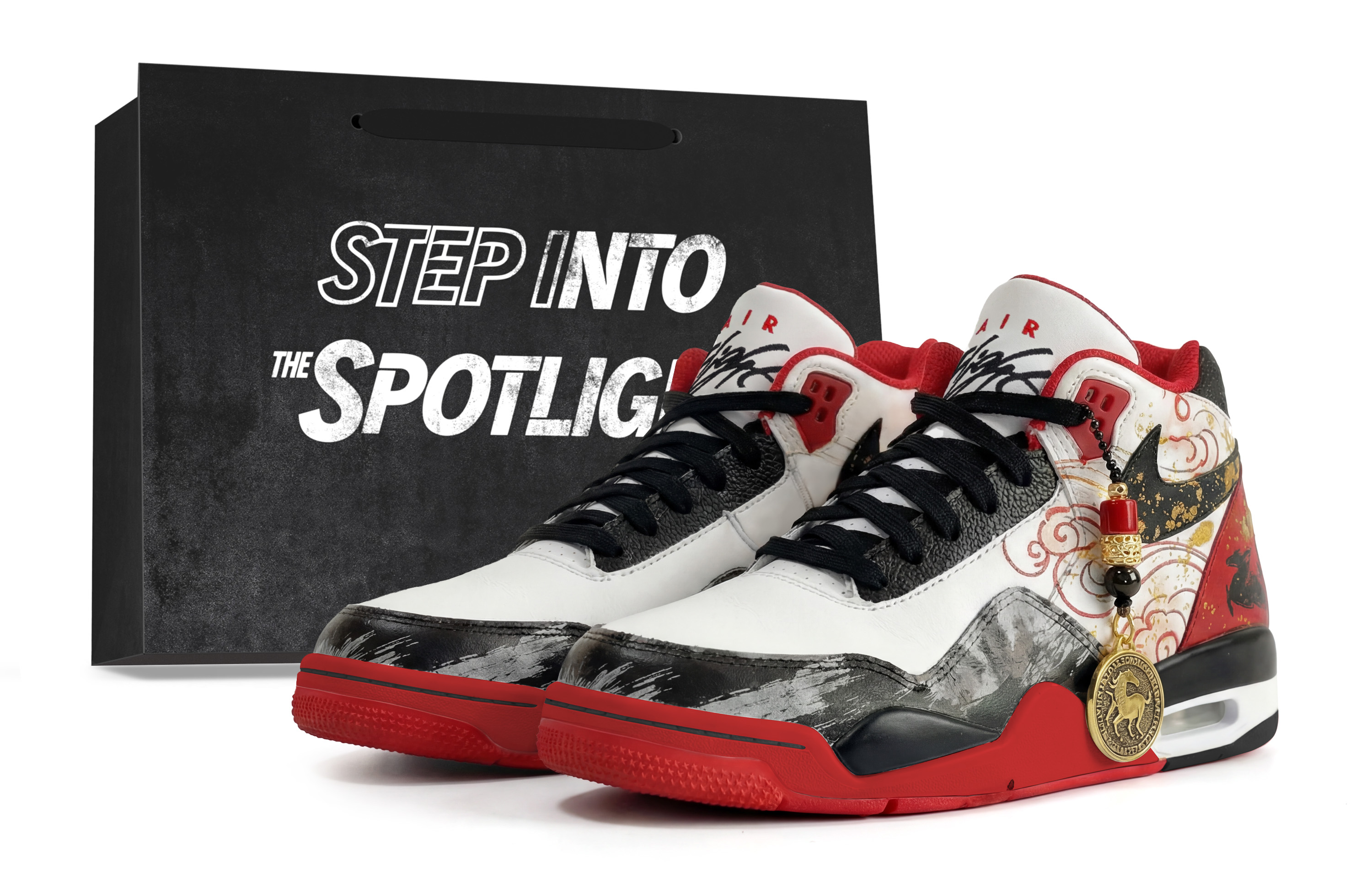 

Nike Кроссовки баскетбольные Unisex Mid Top Vintage White Red с амортизацией Flight Legacy и износостойкой подошвой