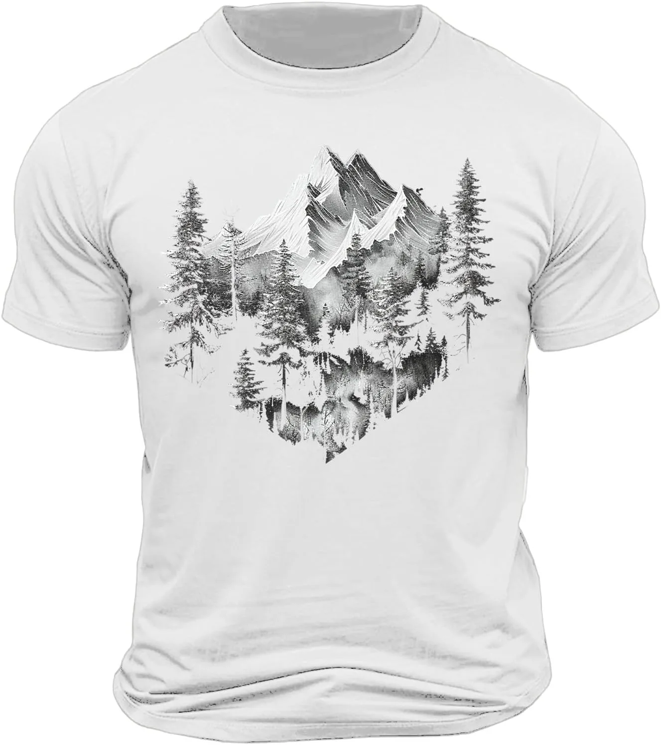 

Мужская футболка с горным принтом, короткий рукав, для походов biqikav