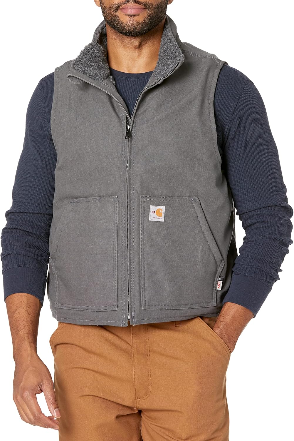 

Carhartt мужской огнестойкий жилет с подкладкой из шерпы, Gravel