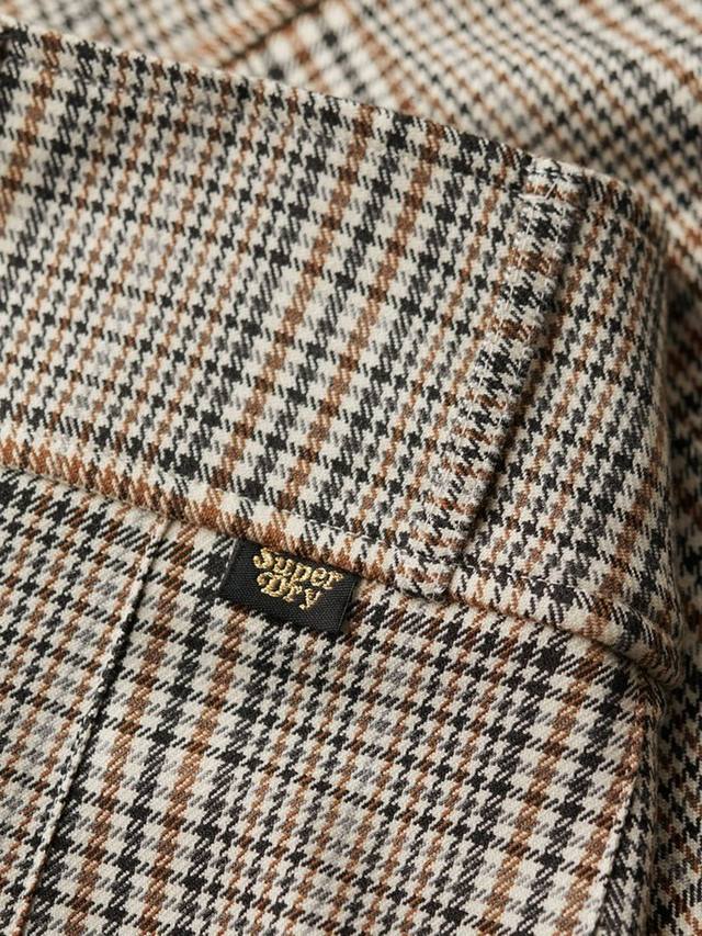Низкая плиссированная мини-юбка в клетку Superdry, Neutral Tweed — фото 3