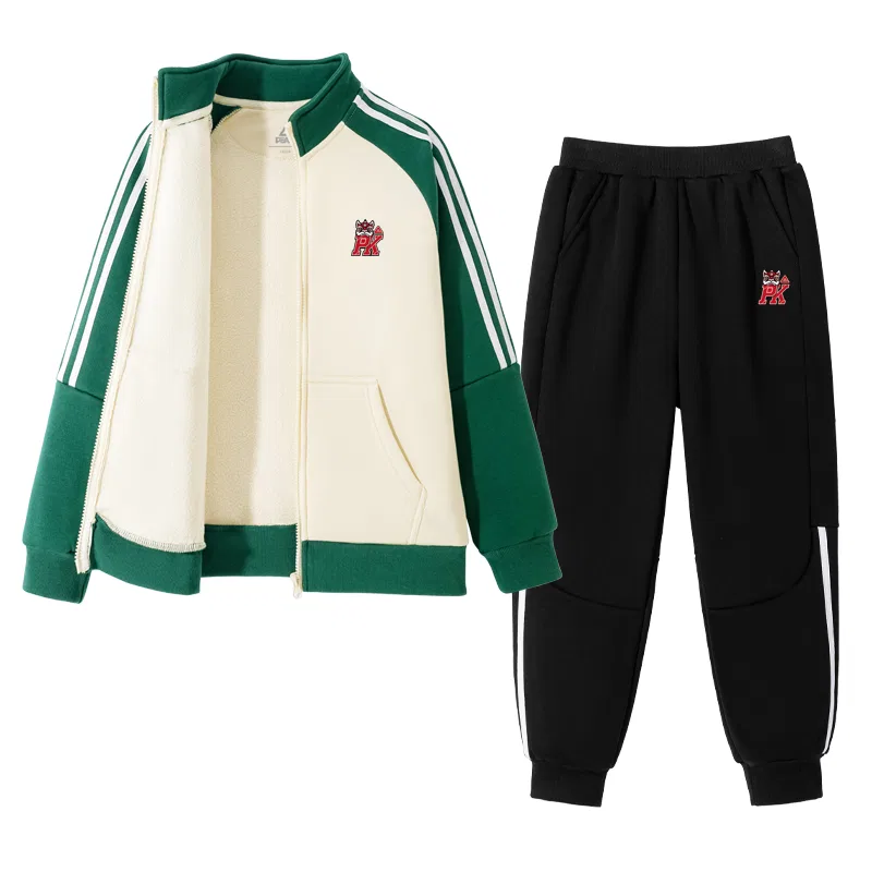 Детский спортивный костюм PEAK Vintage Green/PK Letter Lion K