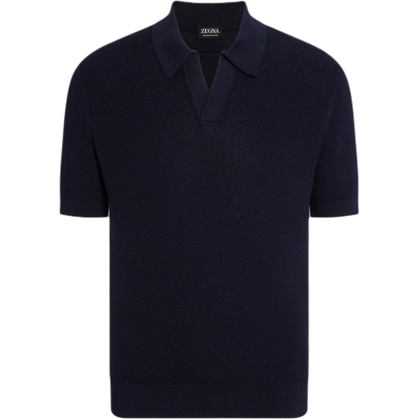 

Zegna Короткий рукав Вязаный Поло Ermenegildo Zegna, темно-синий