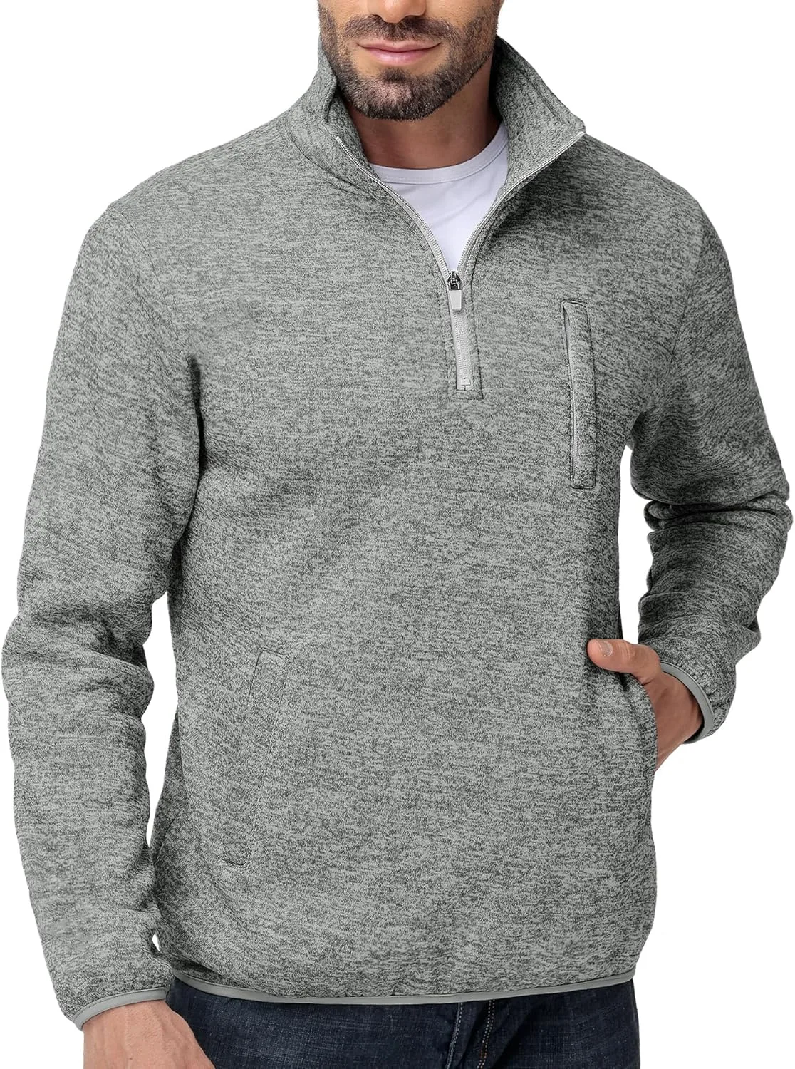 

Толстовка ZITY мужская с воротником-стойкой и карманом