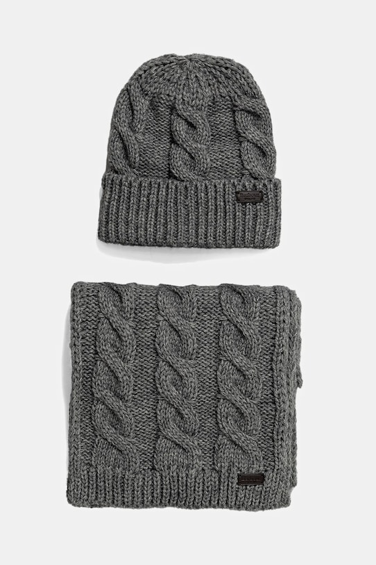

Шапка и шарф Barbour, серый