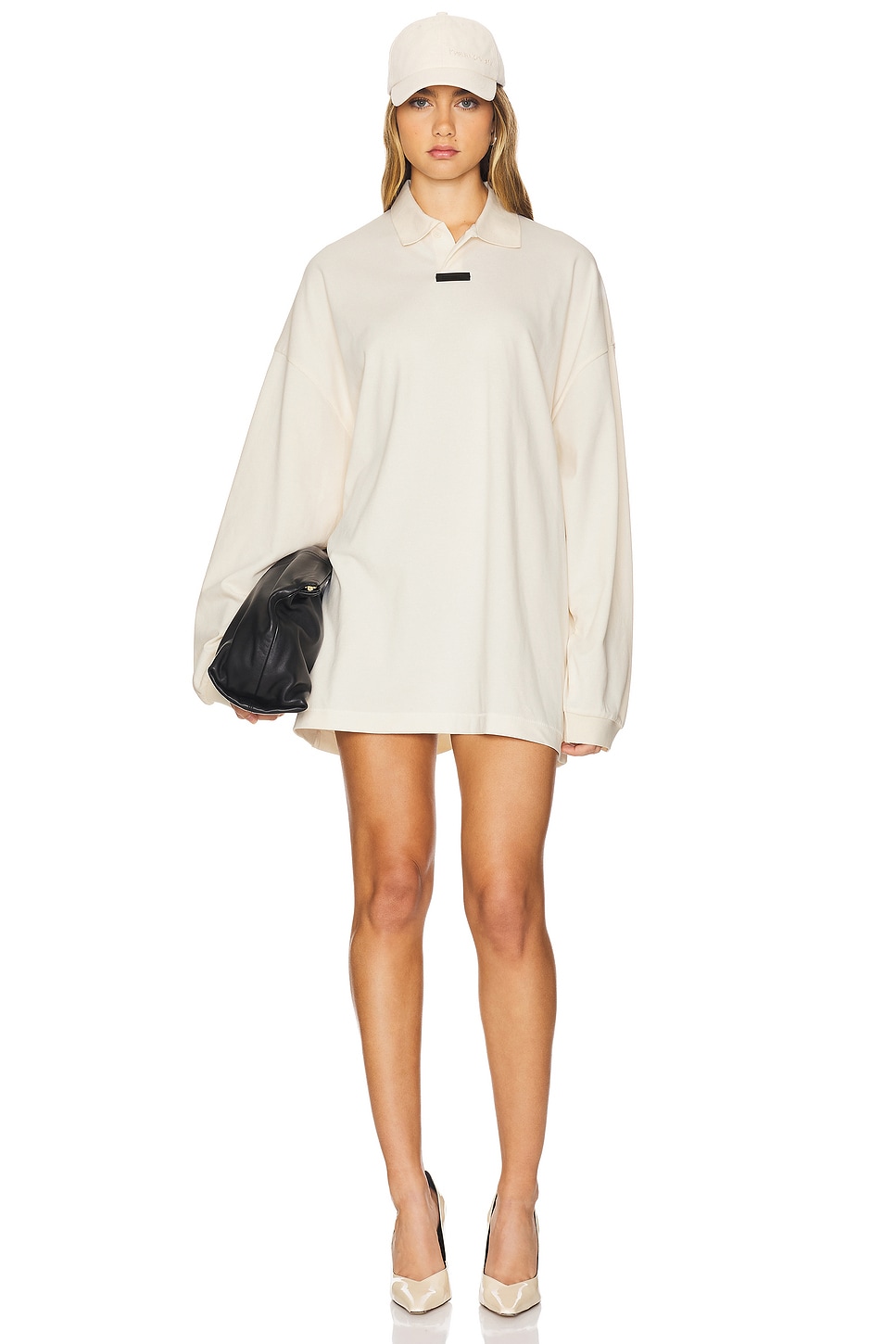 

Поло с длинным рукавом из пике Fear Of God Essentials, цвет shell