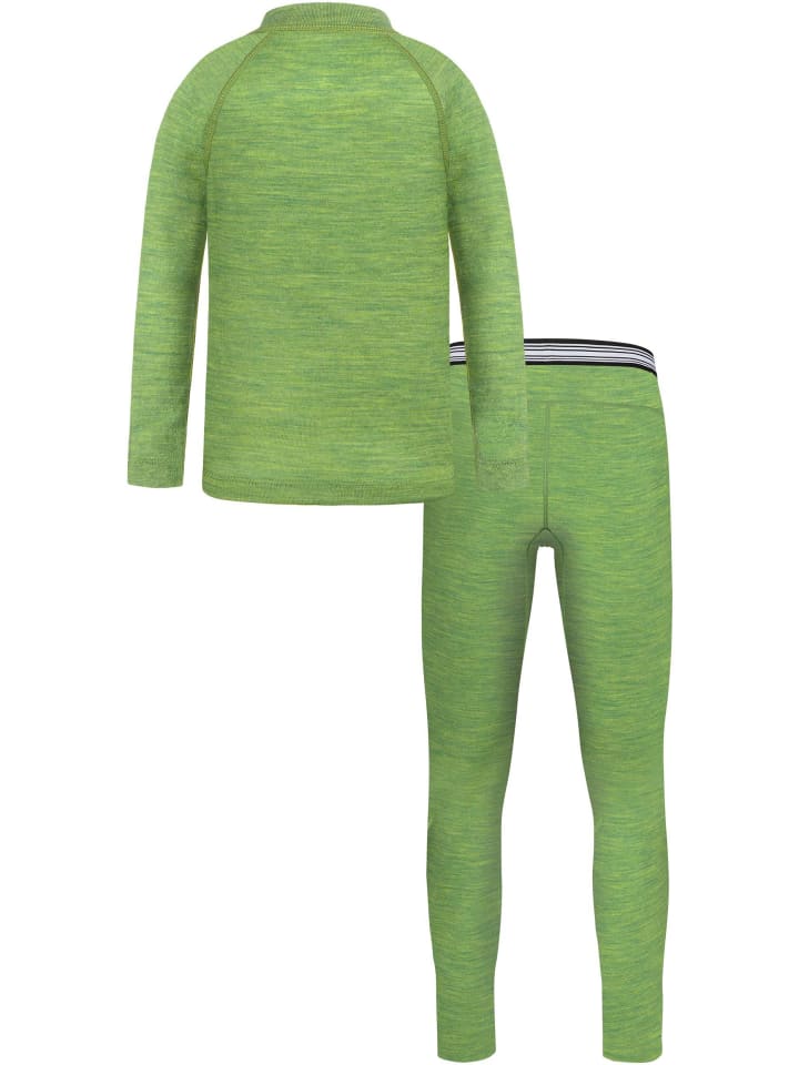 Normani Outdoor Sports Топ из мериносовой шерсти «Ньяпари» и брюки из мериносовой шерсти «Маккей» зеленого цвета — фото 2