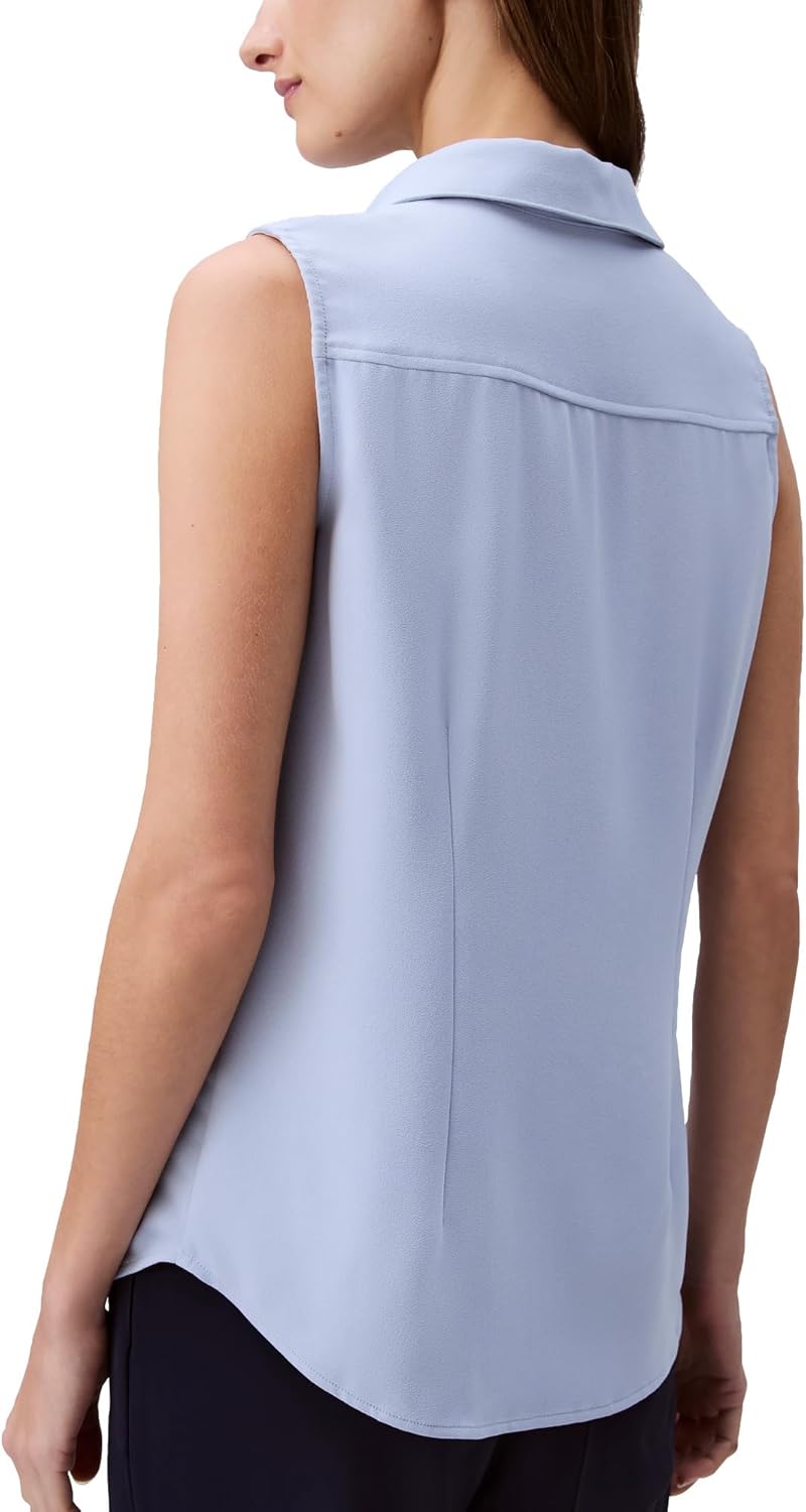 

Женский креповый топ без рукавов на пуговицах Calvin Klein, Zen Blue