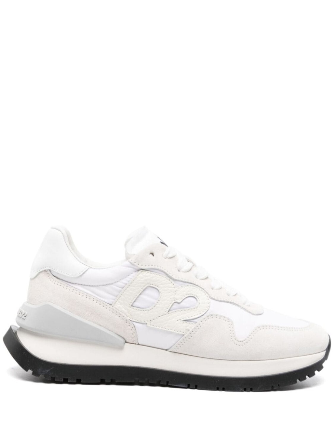 Dsquared2 logo-patch leather lace-up sneakers, белый