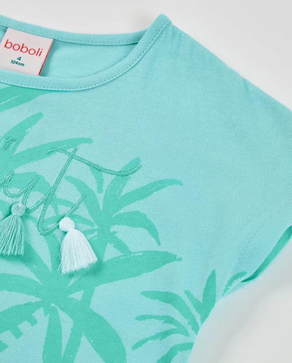 Вязаное платье для девочки Boboli, бирюзовый — фото 2