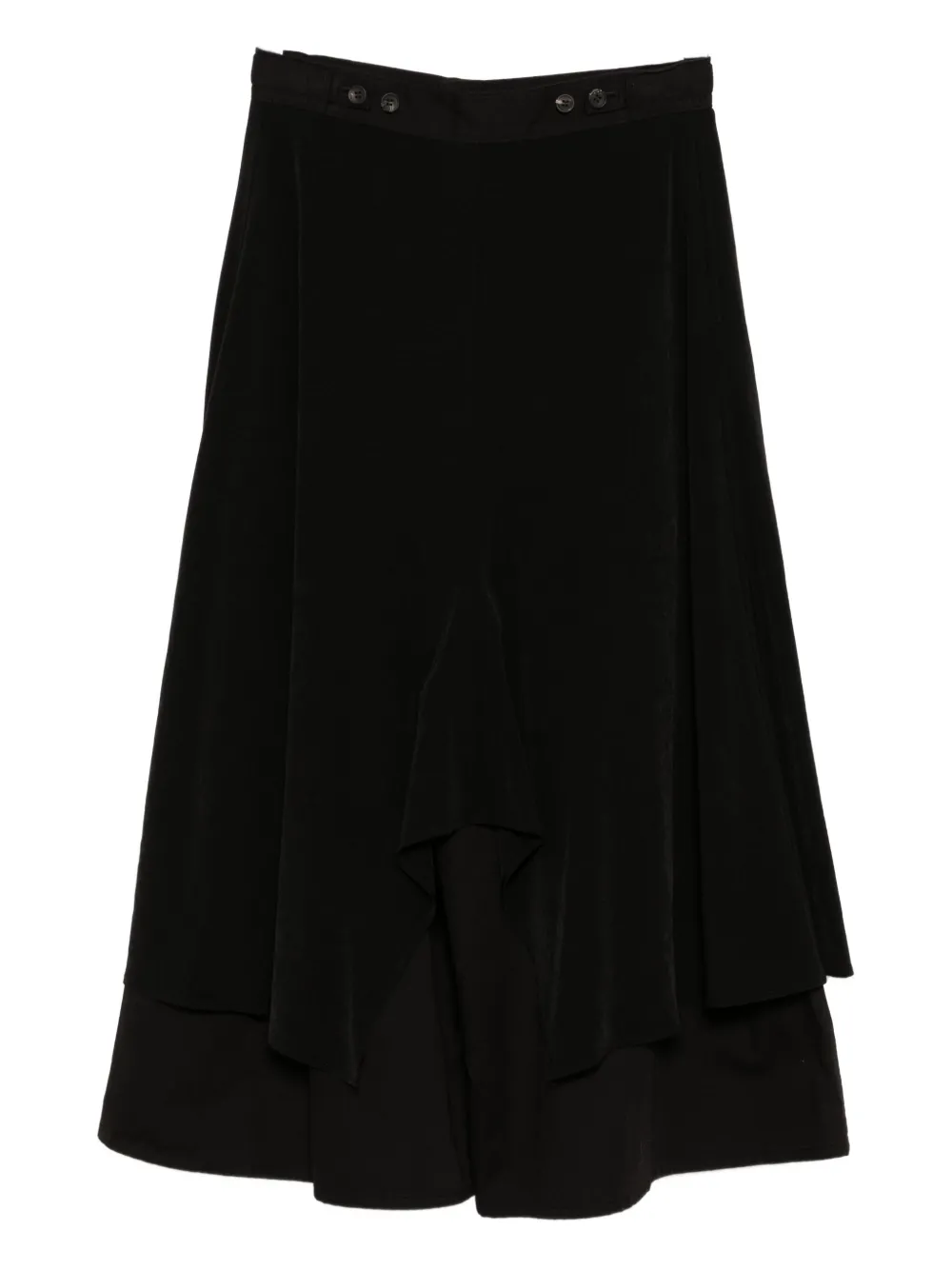 Брюки из саржи с драпировкой на спинке Yohji Yamamoto, черный — фото 2