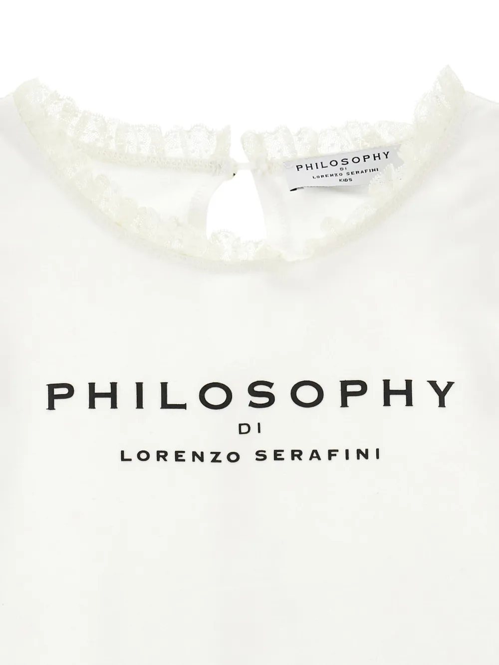 Футболка с оборками Philosophy Di Lorenzo Serafini Kids, белый — фото 3