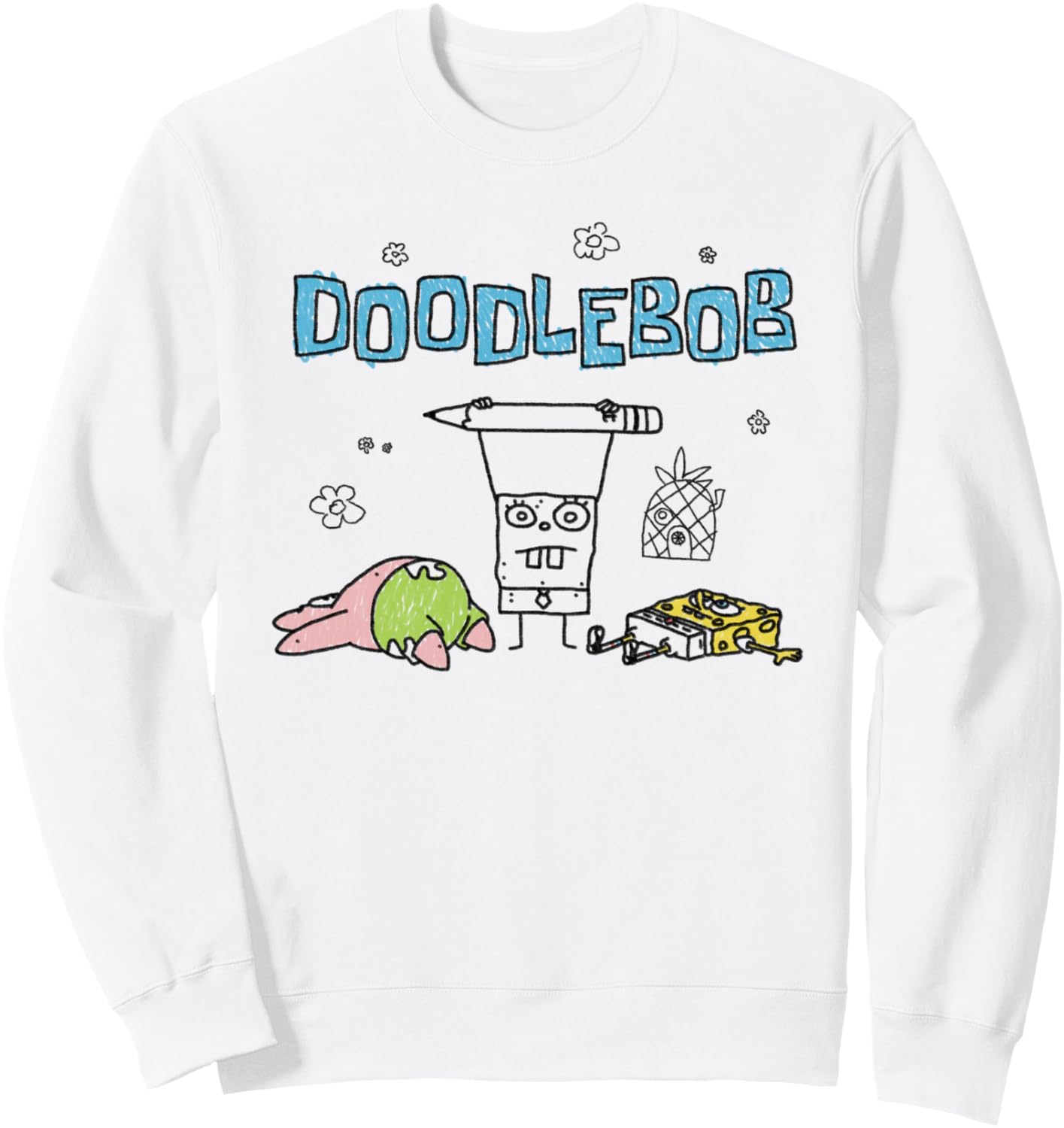 

Толстовка с изображением Губки Боба Квадратные Штаны и персонажа Дудл Боба (спереди и сзади) Spongebob Squarepants, белый