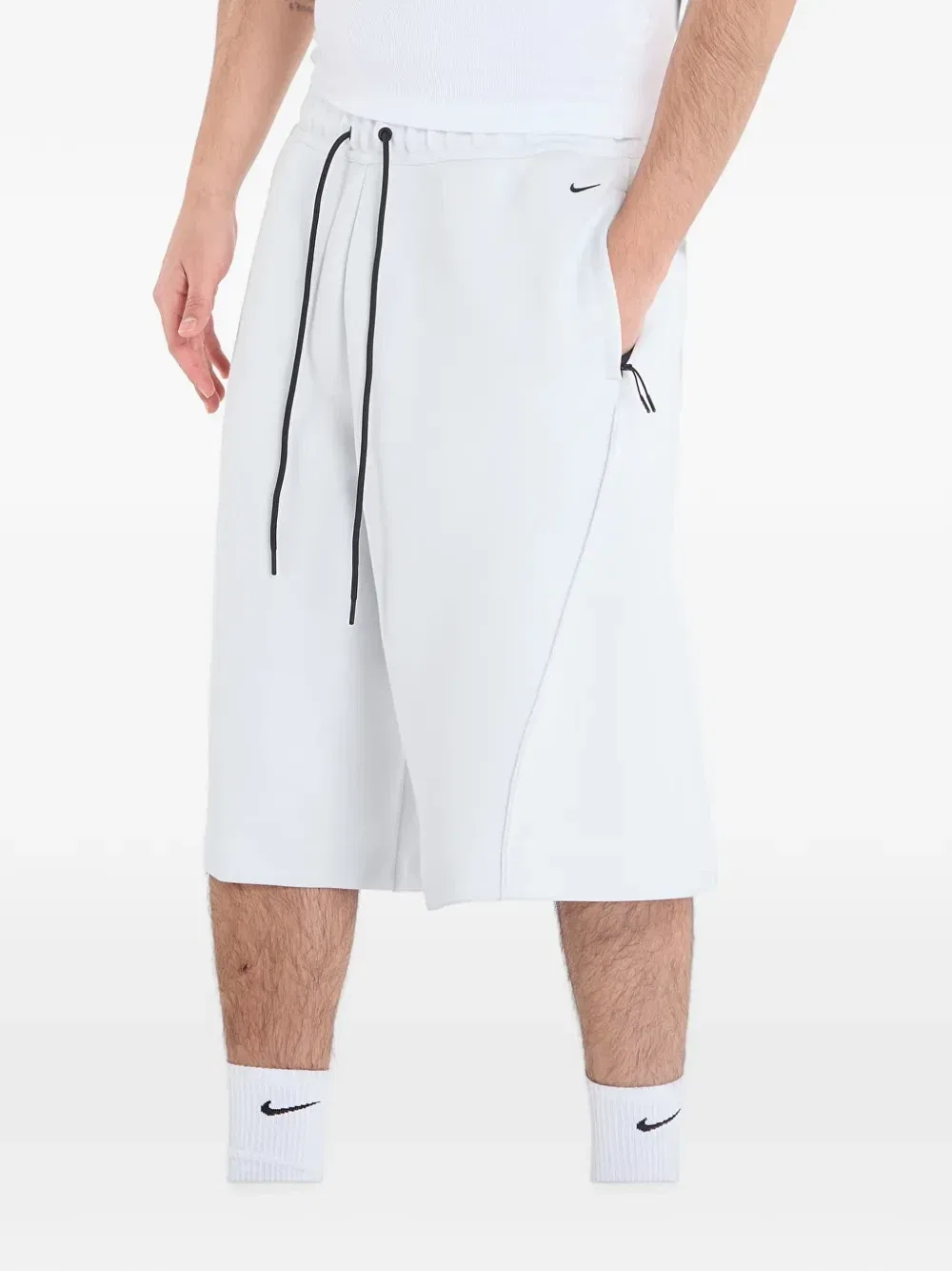 Флисовые шорты свободного кроя Nike, белый — фото 3