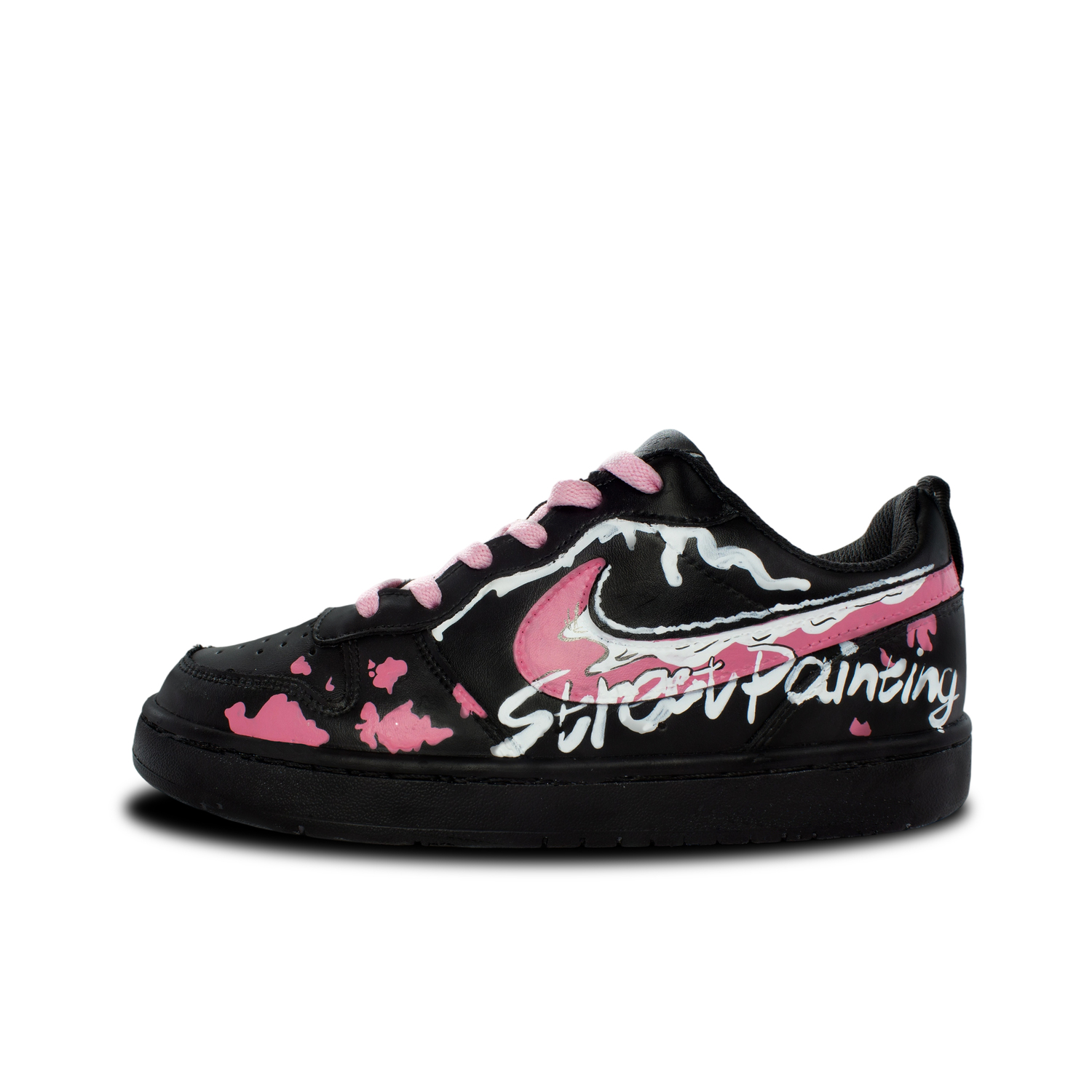 

Nike Court Borough Graffiti Rampage противоскользящие низкие детские скейтбординг кроссовки Black/Pink