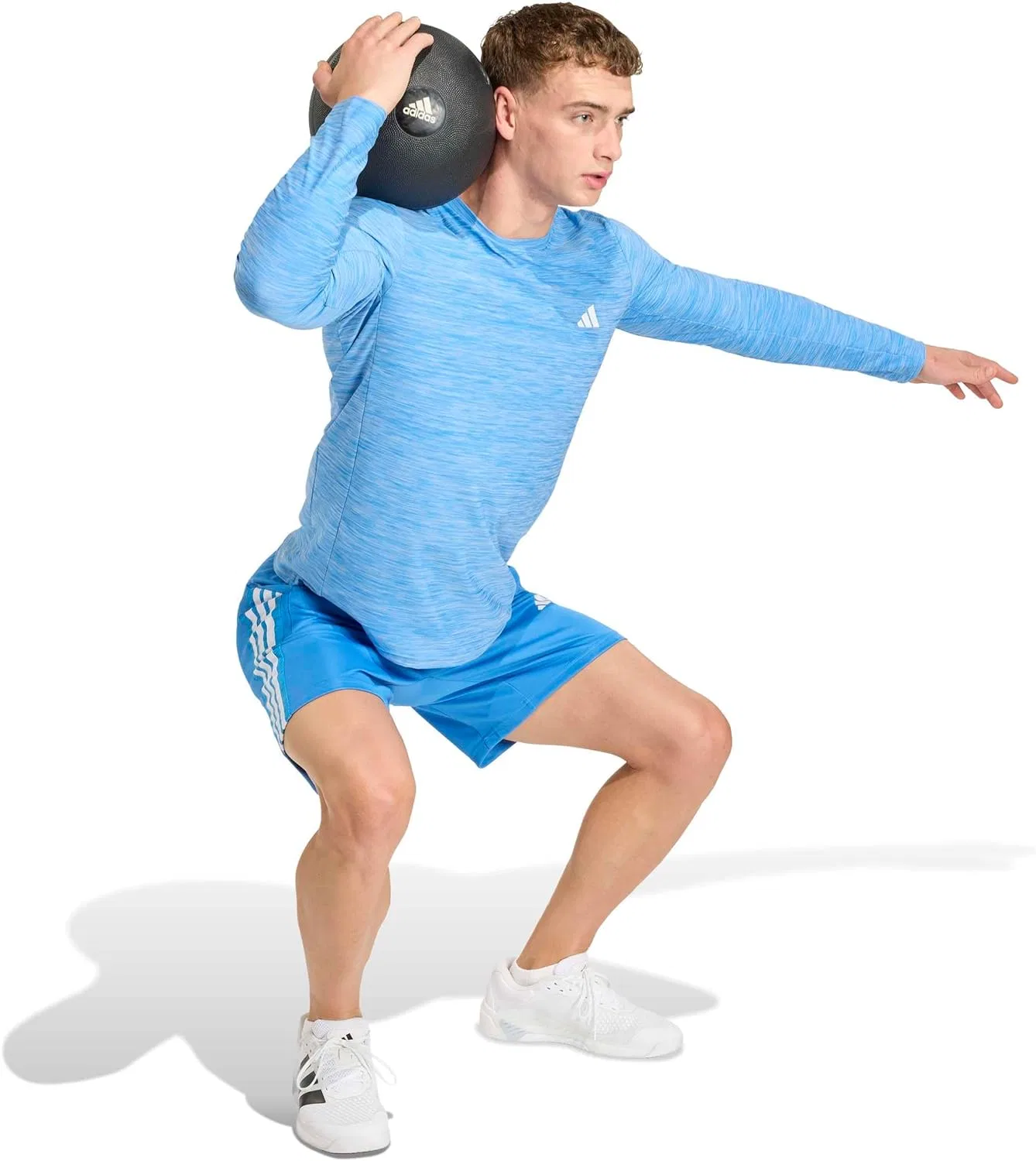 Футболка с длинным рукавом adidas Climacool, Ray Blue Melange — фото 2