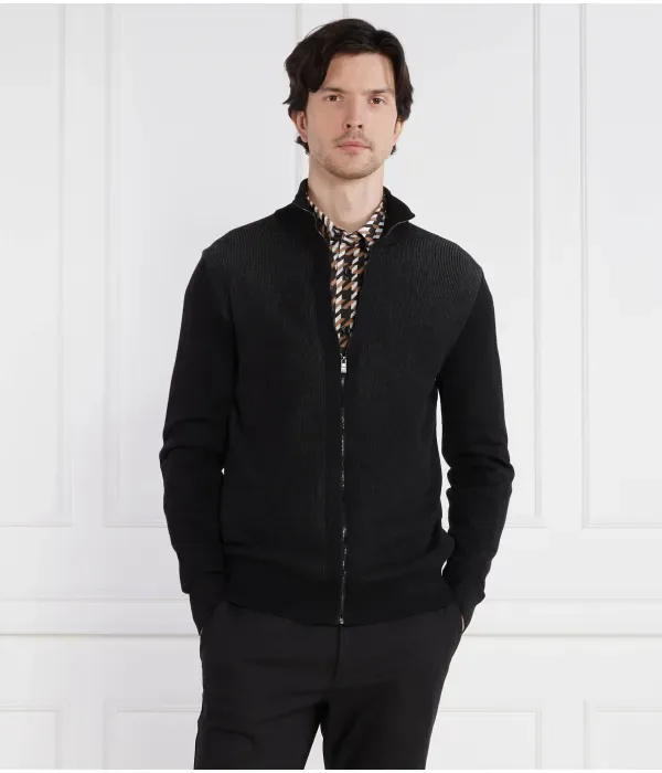 Шерстяной свитер Ofiato regular fit Boss, черный — фото 3