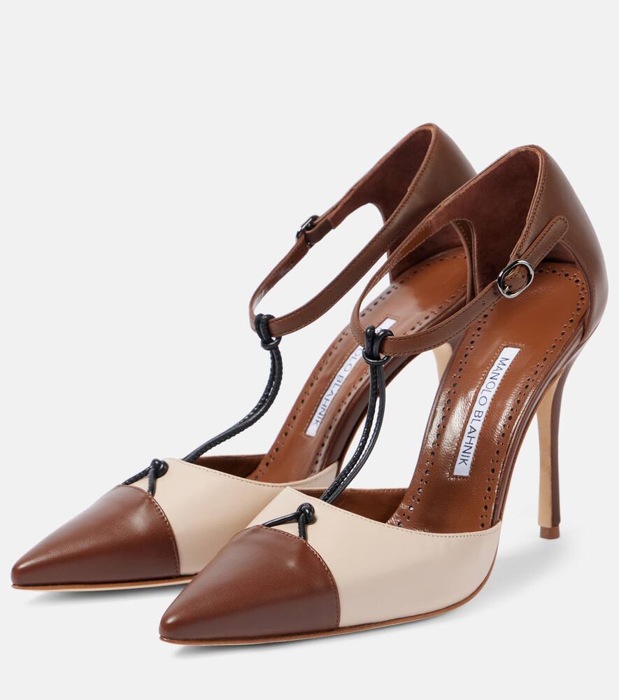 Туфли-лодочки Assala из кожи Manolo Blahnik, 2079 Dbrw/2601 Mnud — фото 4