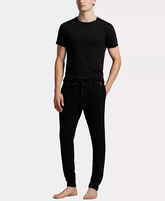 Мужские термоштаны-пижамы премиум-класса Jogger Polo Ralph Lauren, черный — фото 3