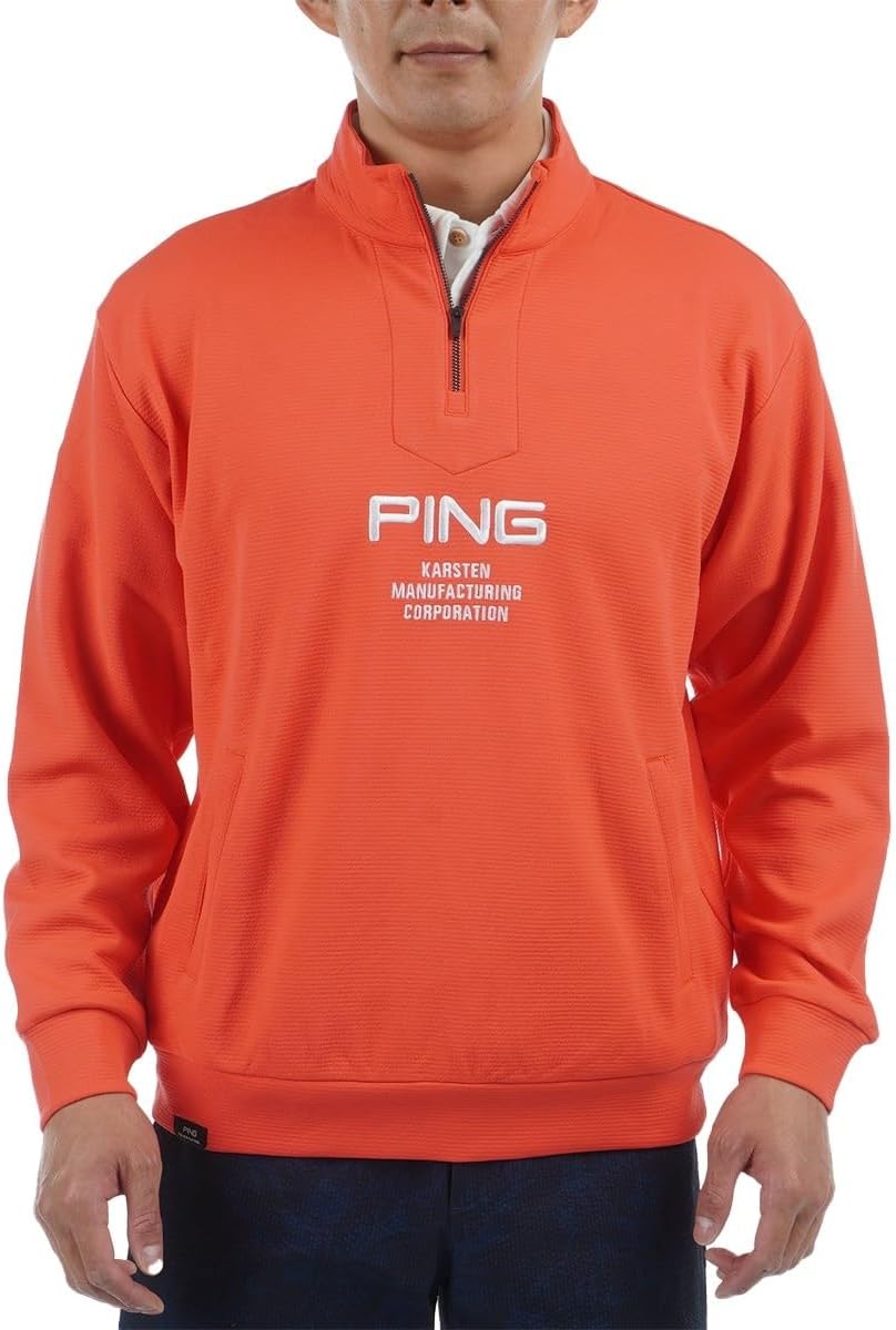 

Мужская толстовка с высоким воротником Pin Apparel 621-5162101, на молнии до середины груди, картонная, для игры в гольф Ping, розовый