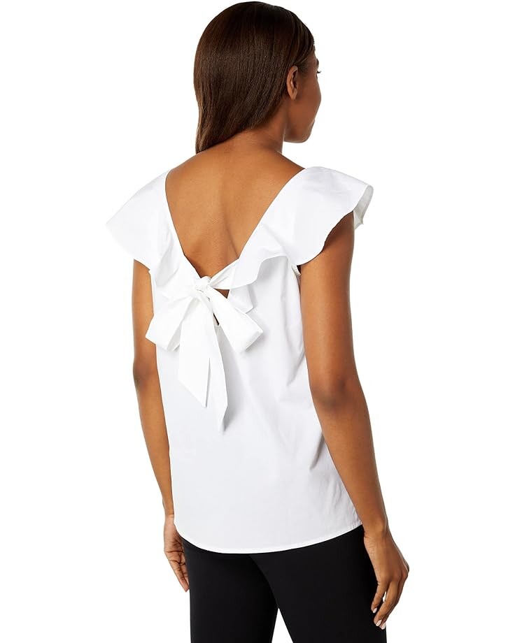 

Блуза H Halston Sleeveless Ruffled Strap Blouse, белый