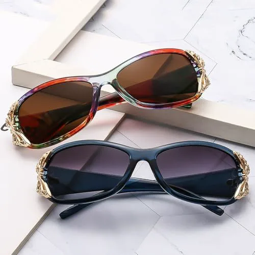 

Модные солнцезащитные очки-обтекатели для женщин, градиентные линзы, леопардовый принт, золотистая бабочка на шарнире, защита от УФ-излучения UV400 MTZJH, C3