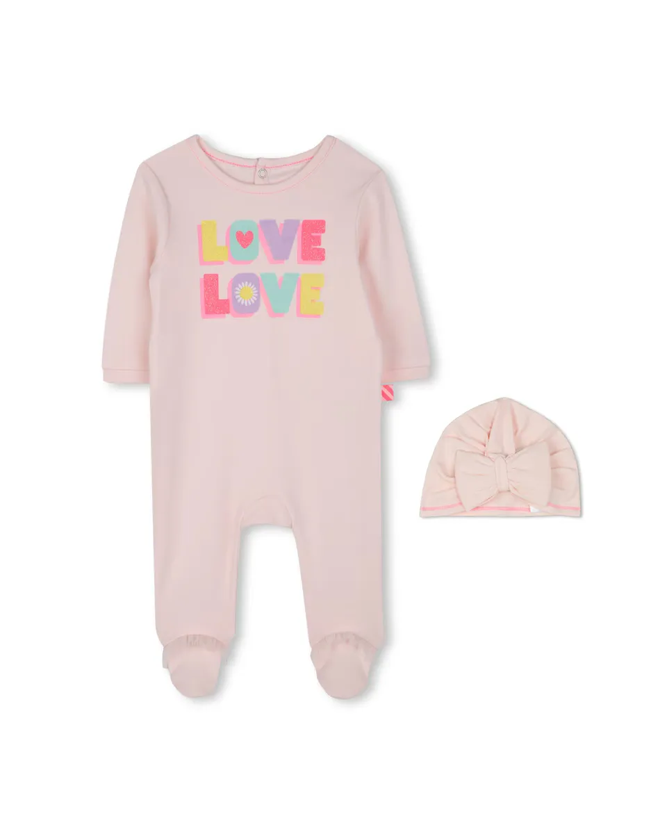 

Хлопковая пижама для малышки с подходящей шапкой Billieblush, цвет Rosa