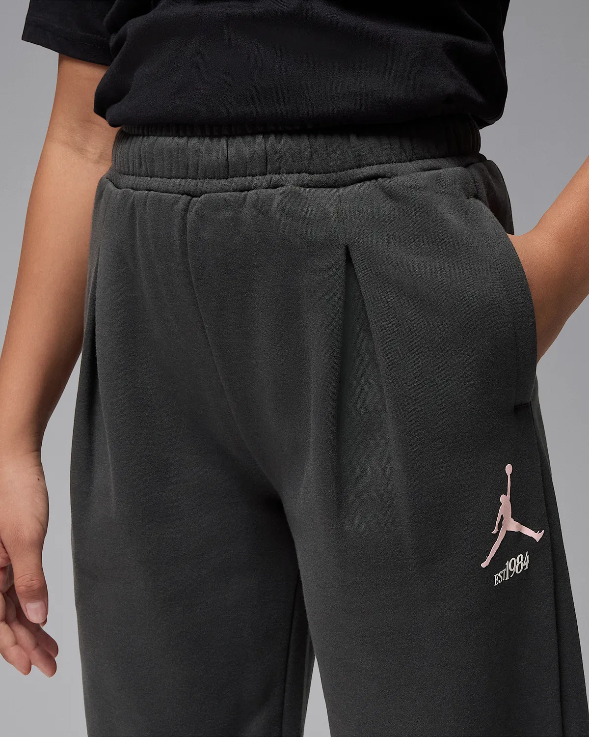Детские спортивные штаны на флисе Jordan Jumpman Club, Off Noir — фото 3