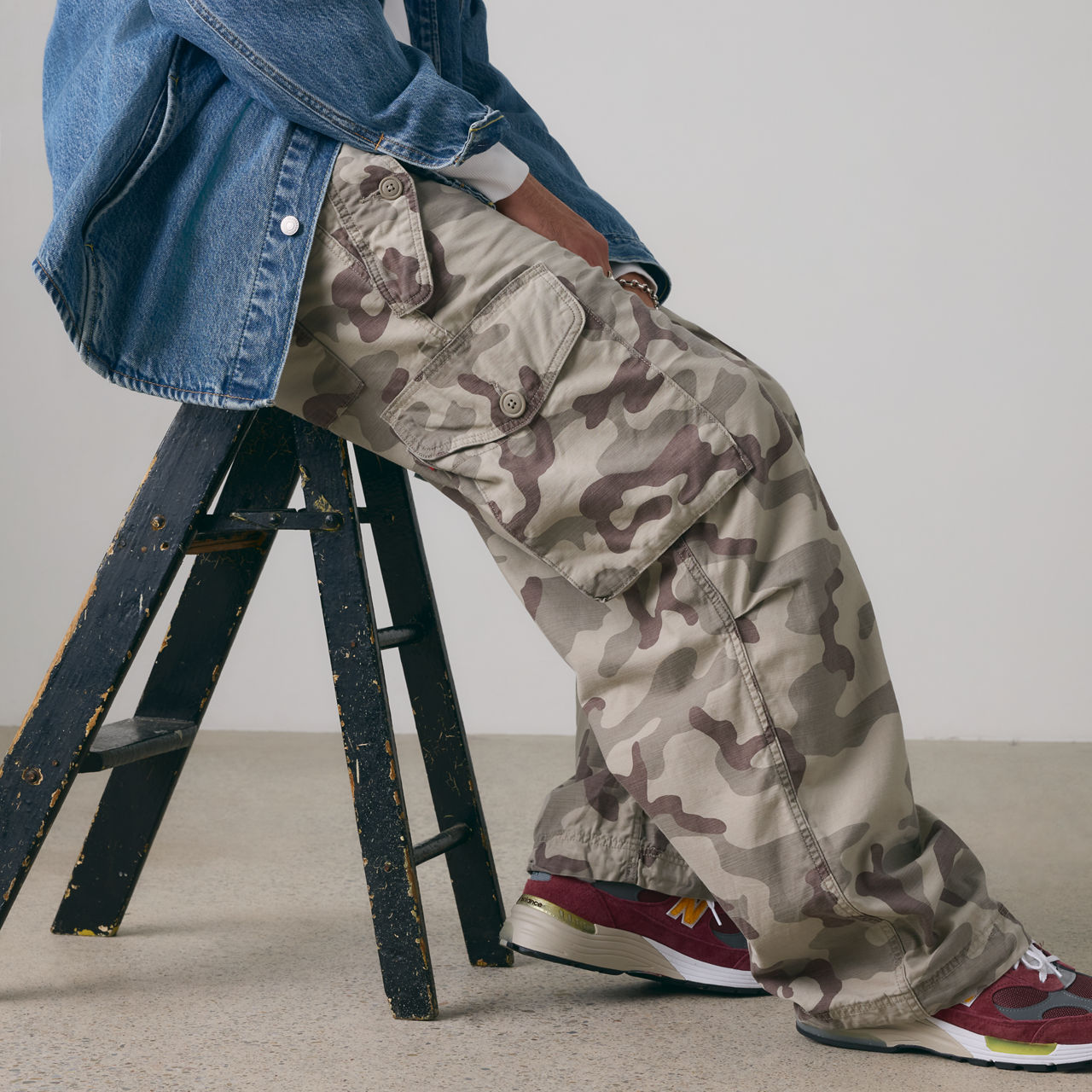 Мужские брюки-карго Baggy Field Levi's, Bader Camo - Brown — фото 3