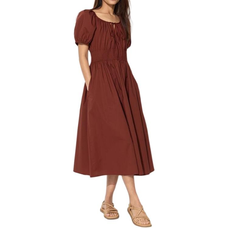 

Платье с короткими рукавами Uniqlo, коричневый