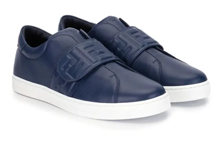 FENDI Кроссовки для скейтбординга детские low top с кожаной амортизацией, износостойкие marine blue — фото 4