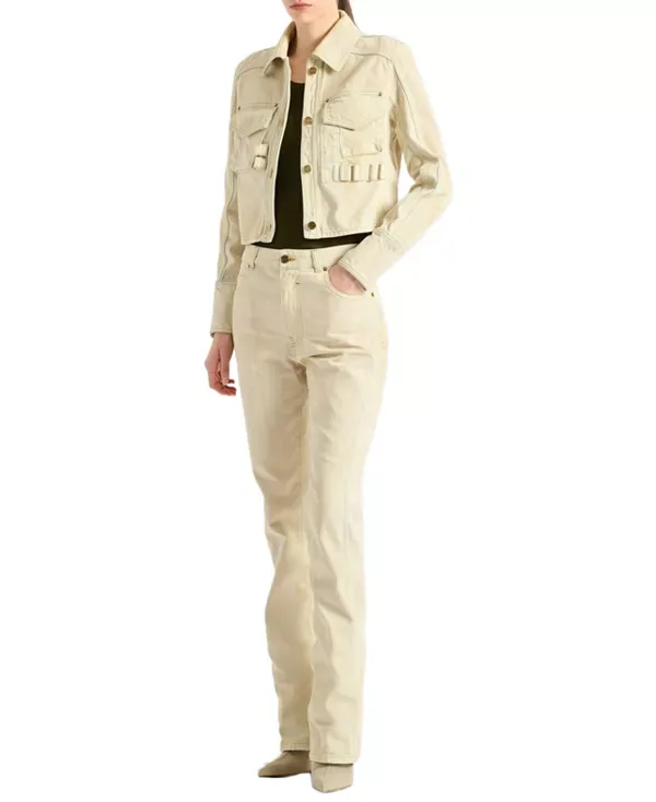 Выцветшая джинсовая куртка Balmain, Beige — фото 2