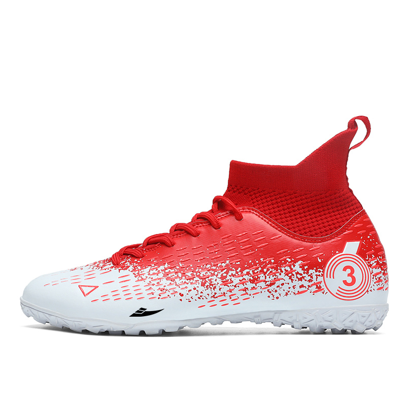 

Kuding Кроссовки для футбола унисекс с противоскользящим и износостойким покрытием красные для искусственного покрытия, цвет Red Turf