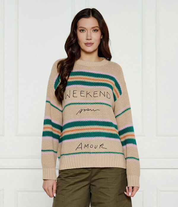 

Свитер с открытым воротом Oversize fit Weekend Max Mara, желтый