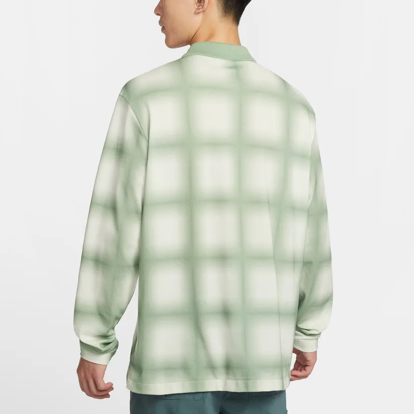 Мужская поло для гольфа с длинным рукавом свободного кроя Fairway Fresh Dri-FIT Nike, Green/White Color — фото 4