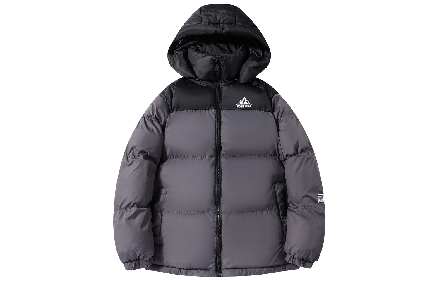 

BOTH PLAY Пуховик Unisex, Black Gray