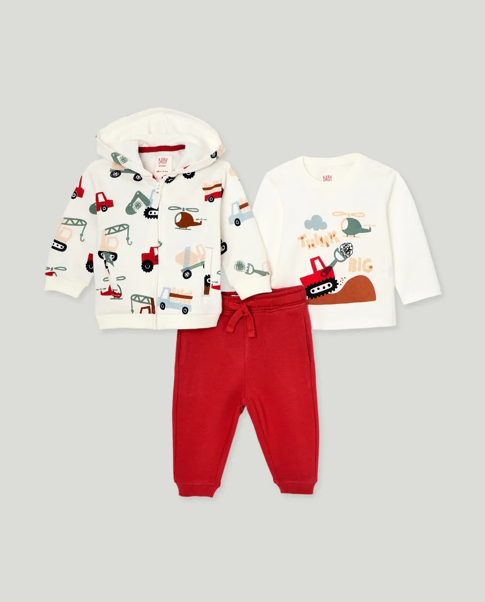 

Комплект из 3 предметов длинный с фантазийным принтом для мальчика Baby El Corte Inglés, песочный