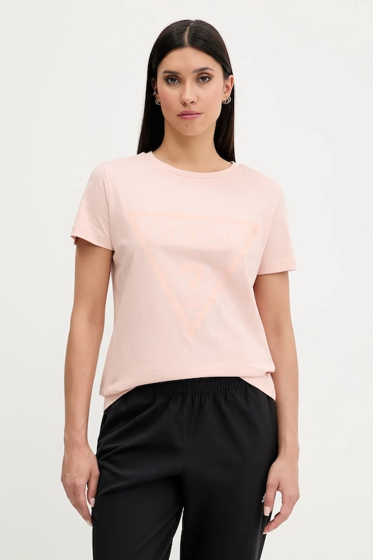 

Хлопковая футболка ADELE Guess, оранжевый