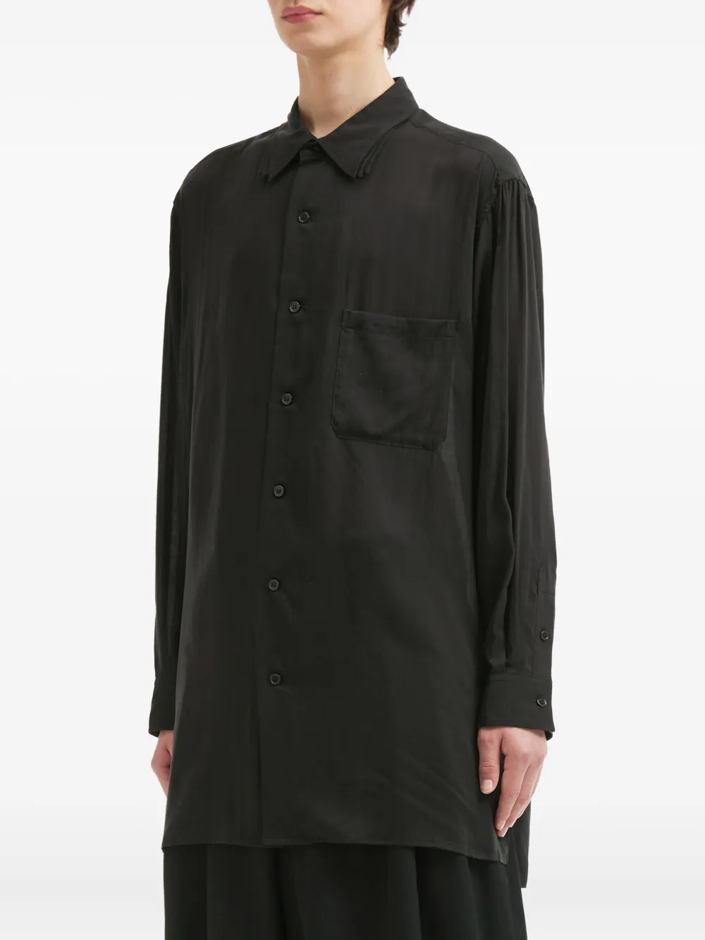 Рубашка с длинными рукавами на пуговицах Yohji Yamamoto, черный — фото 3