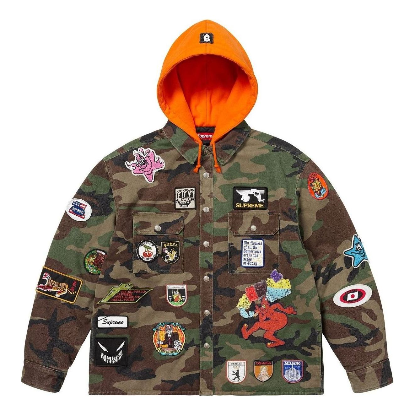 

Толстовка Supreme с капюшоном и застежкой-молнией, расцветка «Woodland Camo»