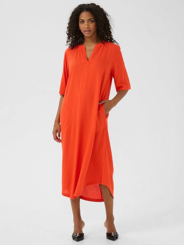 

Платье-кафтан Milia с V-образным вырезом KAFFE, Mid Red