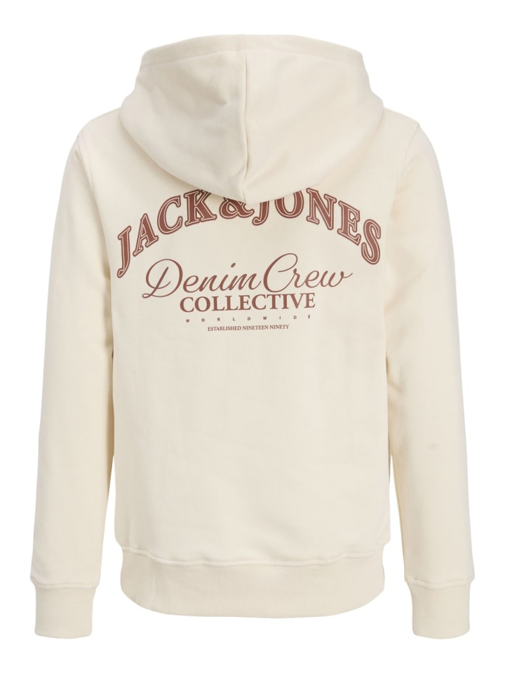 JACK & JONES Junior Толстовка с капюшоном JJEBRANDES MNI в античном белом цвете — фото 2