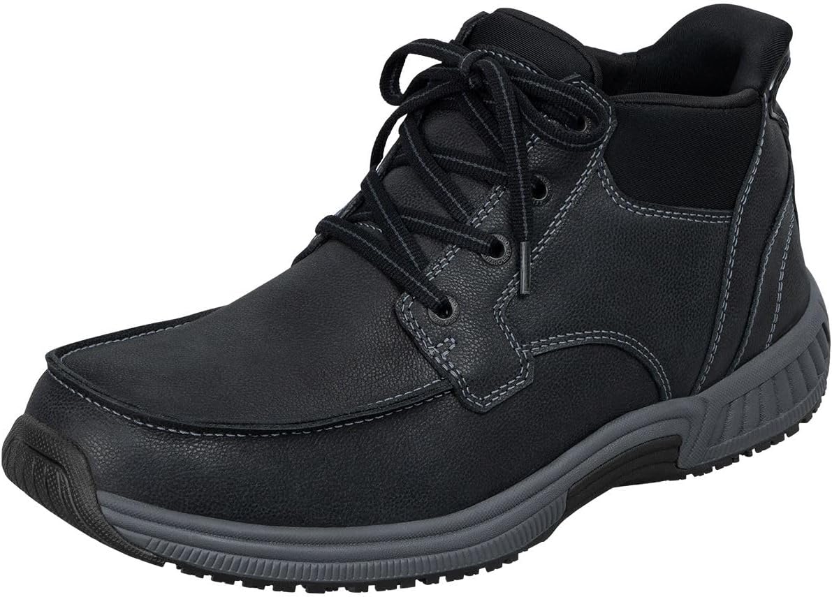 

Мужские ортопедические кожаные ботинки Orthofeet Verno без шнурков, черный