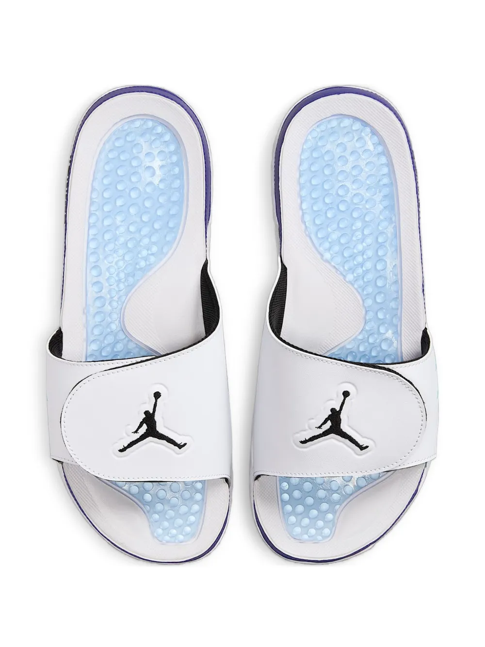 Шлепанцы Jordan Hydro 5 Retro White/New Emerald/Grape Ice/Black, белый — фото 3