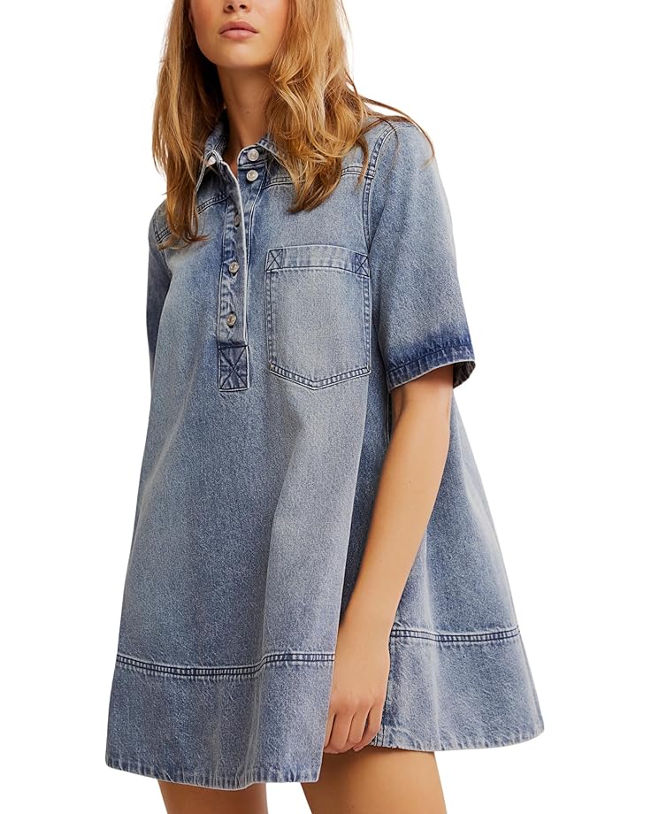 

Платье Free People Remino Denim Mini, цвет Ocean Blue